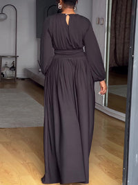 Solid Ruched Top & Skirt Set