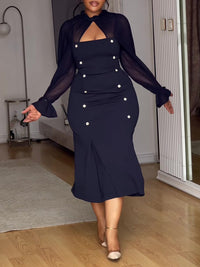 Sheer Combo Cutout Dress