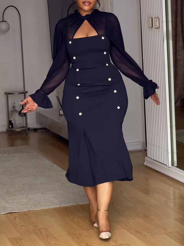 Sheer Combo Cutout Dress