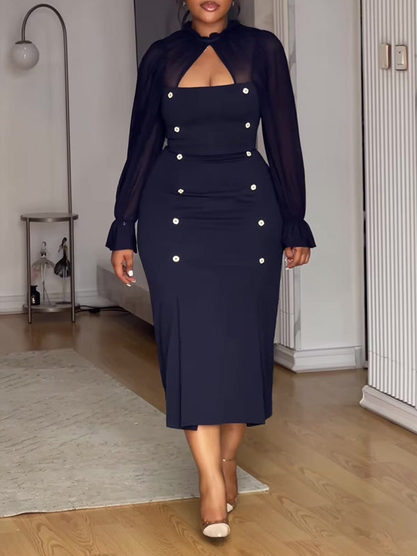 Sheer Combo Cutout Dress