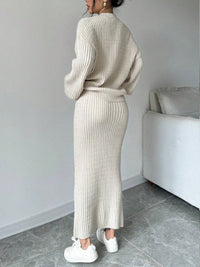 Knit Cardigan & Skirt Set