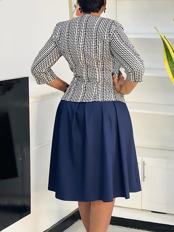 Printed Blazer & Dress Set