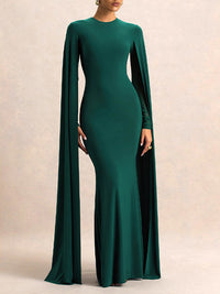Solid Draped Maxi Dress