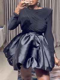 Ruched Top & Bubble Skirt Set