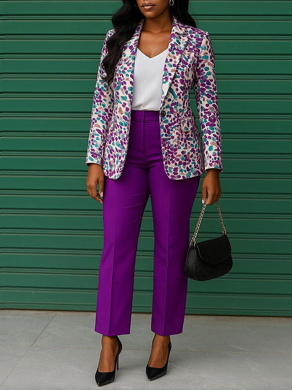 Printed Blazer & Pants Set