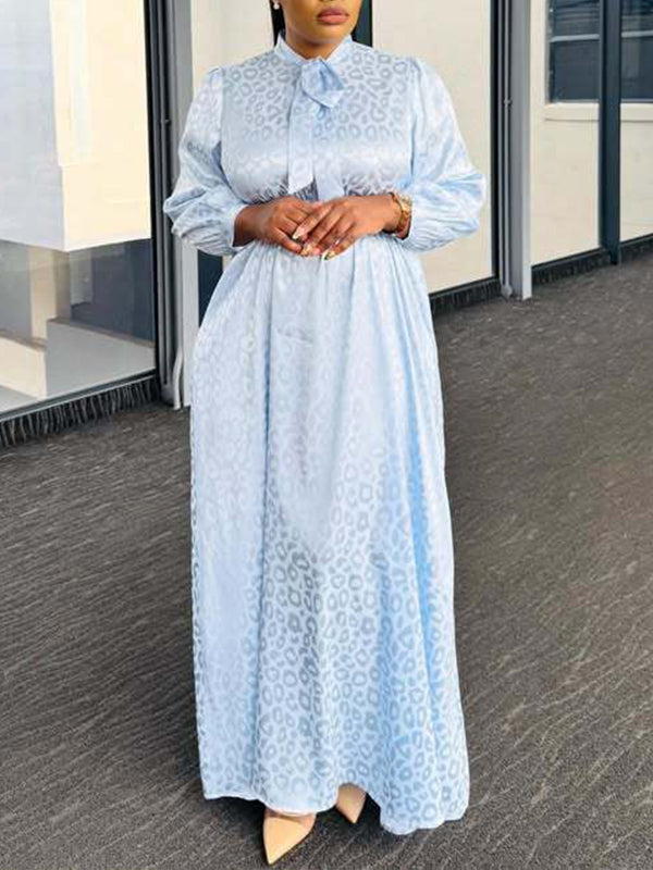 Leopard Tied-Neck Maxi Dress