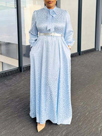 Leopard Tied-Neck Maxi Dress