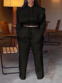 Solid Hoodie & Pants Set