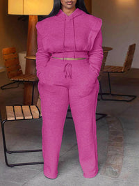 Solid Hoodie & Pants Set