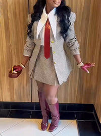 Beautiedoll Plaid Blazer & Skirt Set