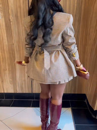 Plaid Blazer & Skirt Set