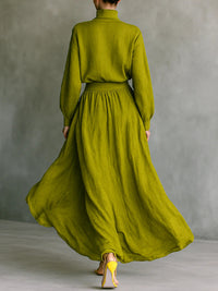 Solid Mock-Neck Top & Skirt Set