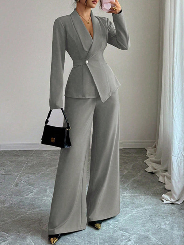 One-Button Blazer & Pants Set