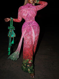 Printed Twisted Maxi Dress