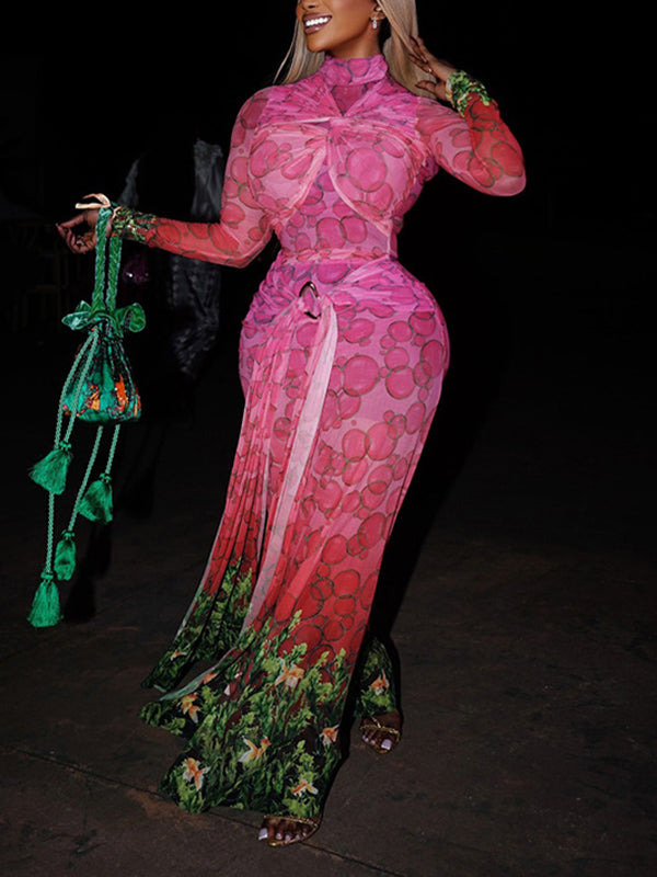 Printed Twisted Maxi Dress