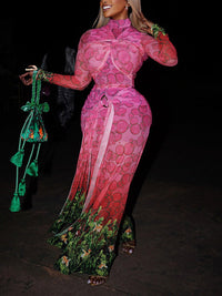 Printed Twisted Maxi Dress