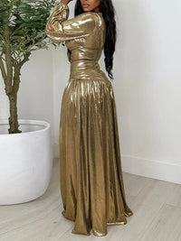 Metallic Top & Skirt Set