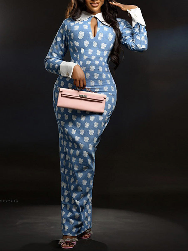 Printed Bodycon Maxi Dress