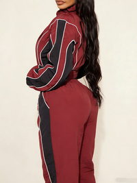 Colorblock Zip-Front Jacket & Pants Set