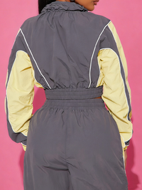 Colorblock Zip-Front Jacket & Pants Set