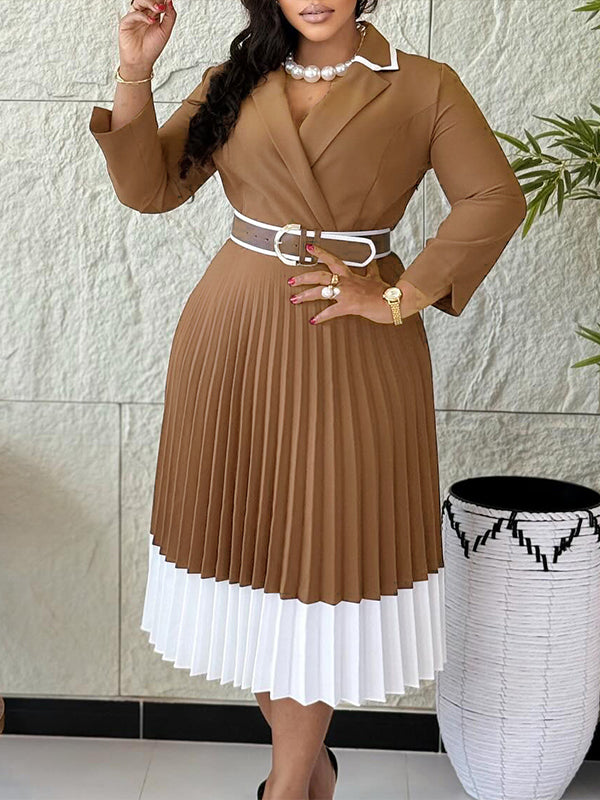 Belted Pleated Dress