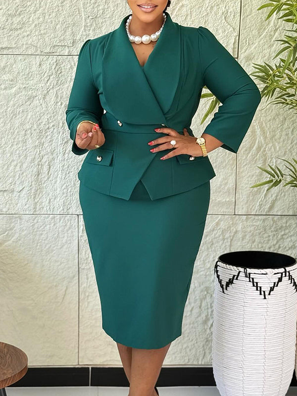 Solid Blazer Bodycon Dress