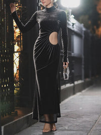 Velvet Cutout Maxi Dress