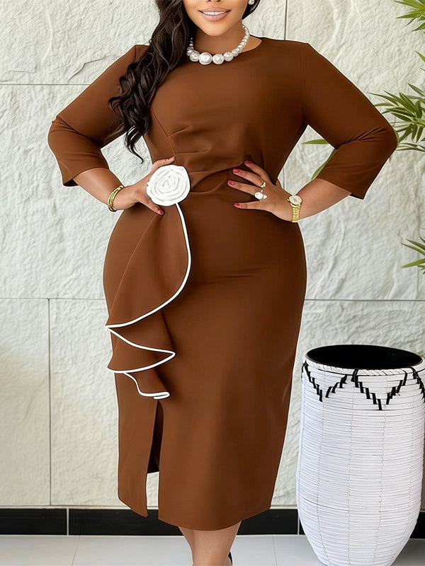 Floral Slit Midi Dress