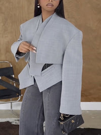 Solid Asymmetric Blazer