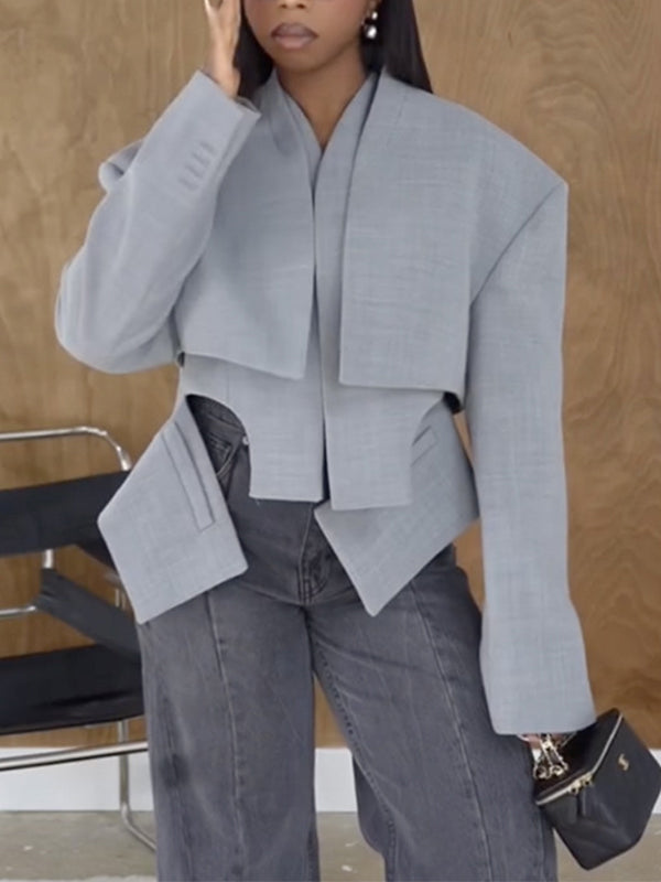Solid Asymmetric Blazer