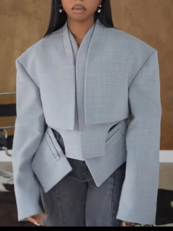 Solid Asymmetric Blazer