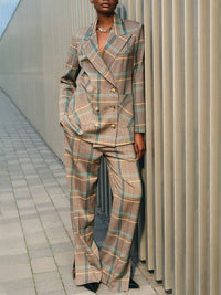 Plaid Blazer & Pants Set