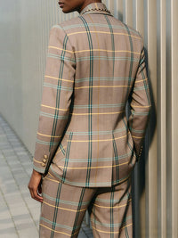 Plaid Blazer & Pants Set