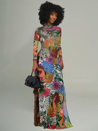 Printed Slit Tunic Top