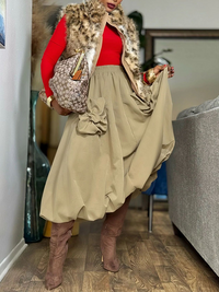 Solid Bloom Bubble Skirt