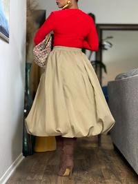 Solid Bloom Bubble Skirt