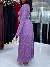 Printed Asymmetric-Neck Maxi Dress