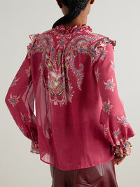 Printed Shirt & Ruffle Skirt Set