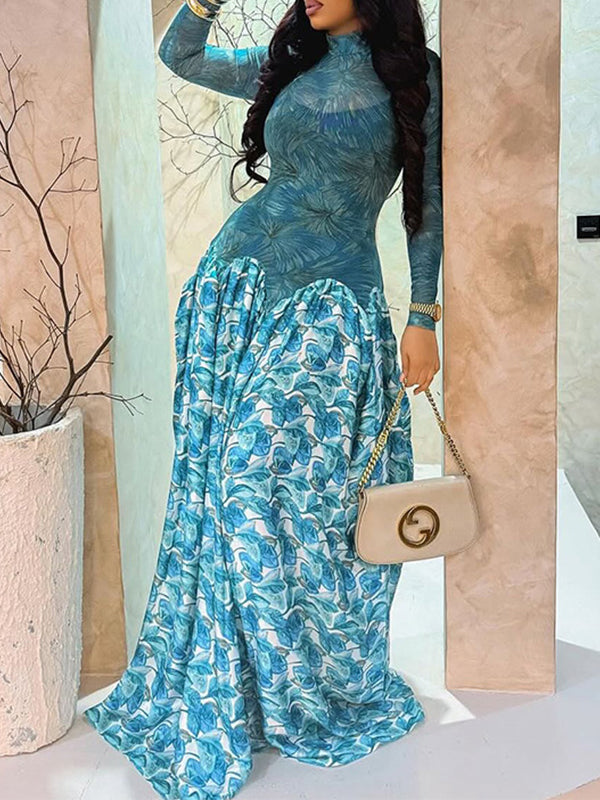 Printed Combo Maxi Dress