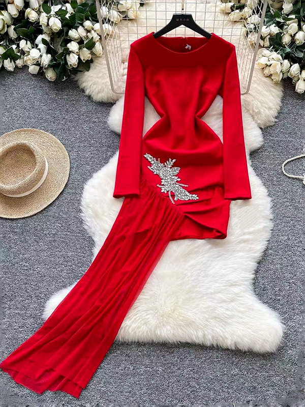 Studded Draped Dress