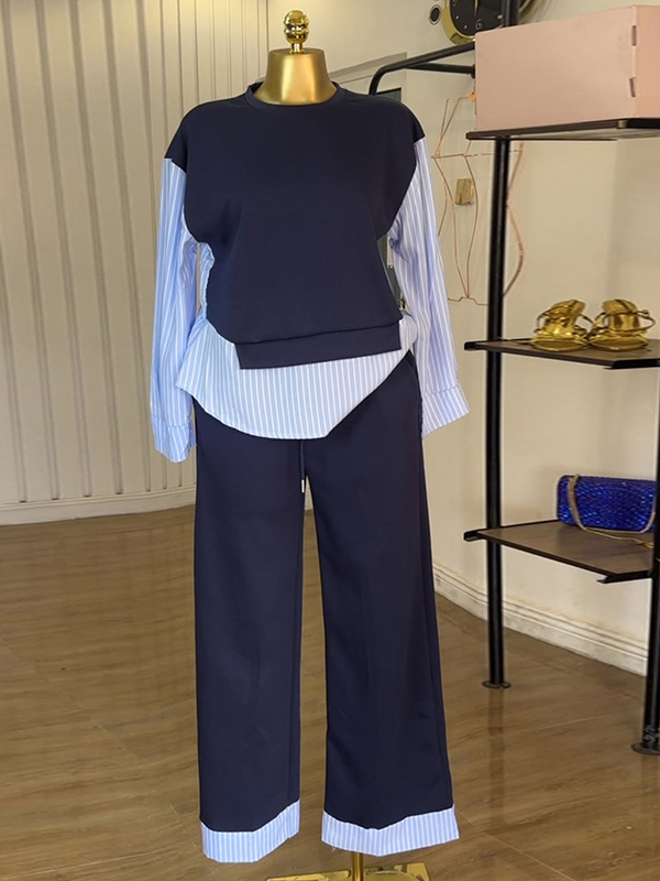 Stripe Combo Top & Pants Set