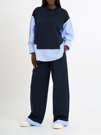 Stripe Combo Top & Pants Set