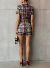 Double-Breasted Blazer & Shorts Set