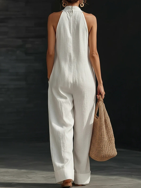 V-Neck Sleeveless Jumpsuit