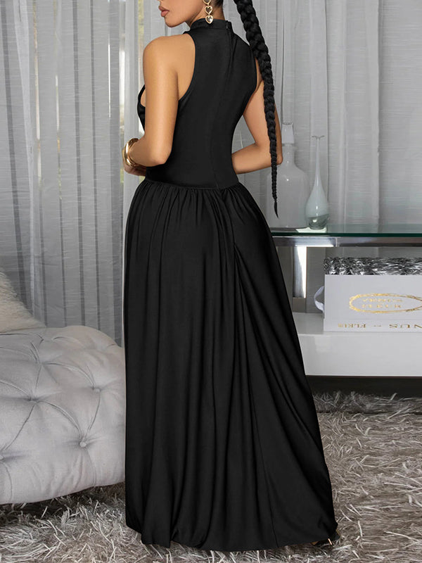 Ruched Combo Sleeveless Dress