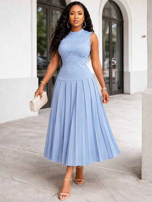 Sleeveless Pleated Dress