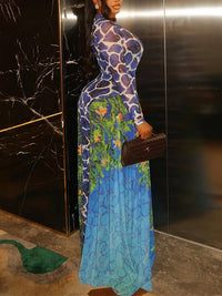 Printed Combo Maxi Dress