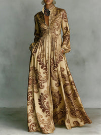 Printed Button-Front Shirt Dress