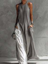 Two-Tone Sleeveless Dress