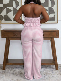 Stripe Halter Top & Pants Set